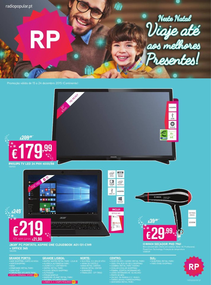 Promoções Radio Popular - Folheto Natal - Antevisão 15 a 24 dezembro