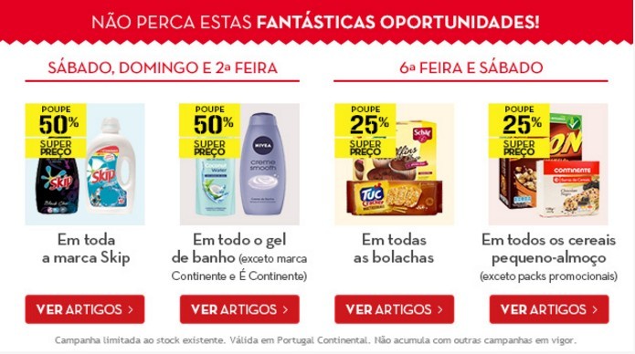 Promoções Continente 2a5set especial fim de semana