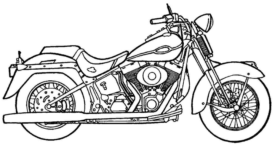 Desenhos para colorir de desenho de uma moto esportiva para